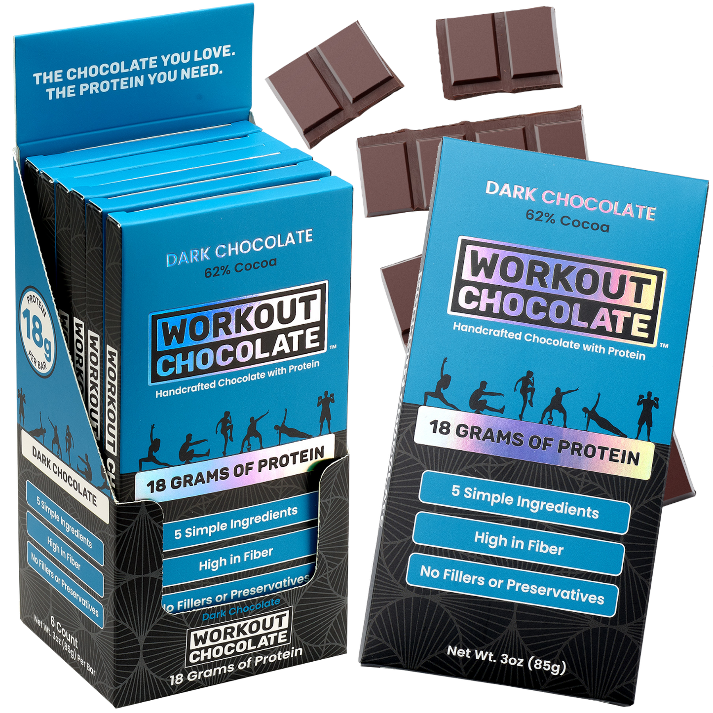 6-PACKS High Protein Chocolate Bars